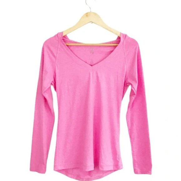 Z by Zella Long Sleeve Hooded Tee Active Wear Pink - Picture 1 of 2